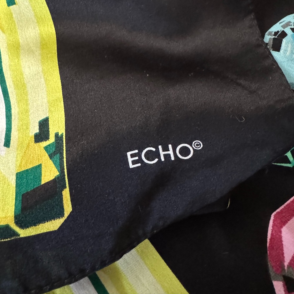 Echo Neon Gemstone Patterned Silk Scarf - image 3